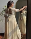 Ssc 615 Faux Georgette Embroidery Chikankari Work Gown With Dupatta Collections